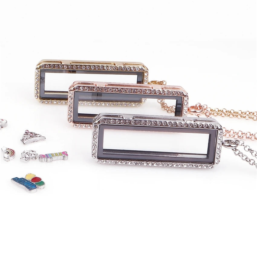 Vertical Glass Memory Necklace