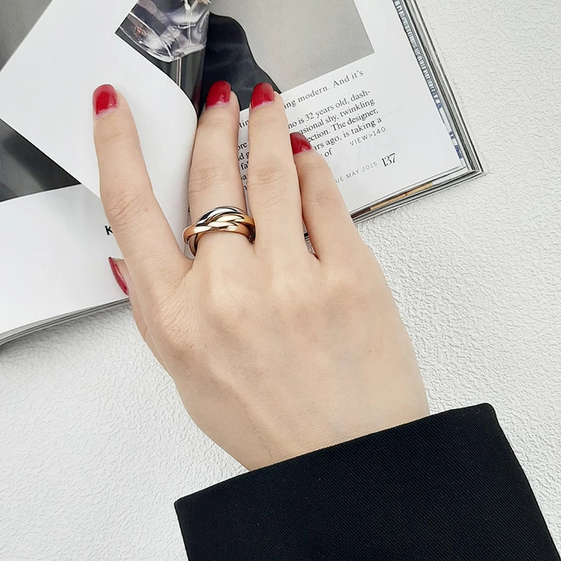 Triple Interlocked Engagement Rings