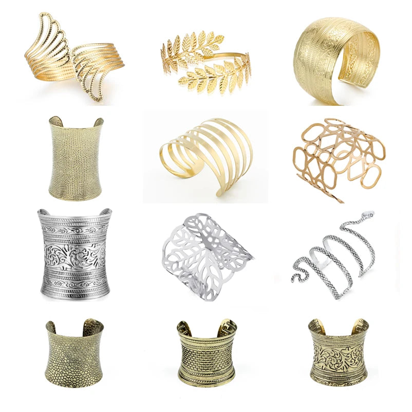 Punk Carved Flower Animals Braclet