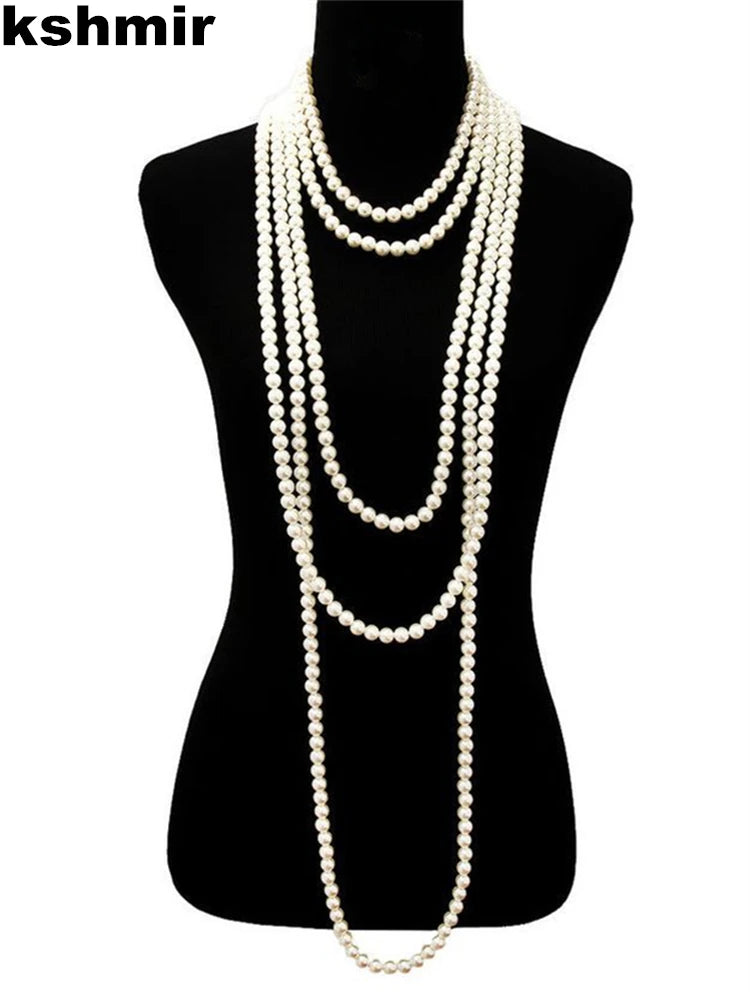 Ethereal Geometric Pearl Necklace