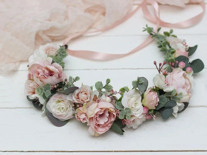 Pink Flowers Crown