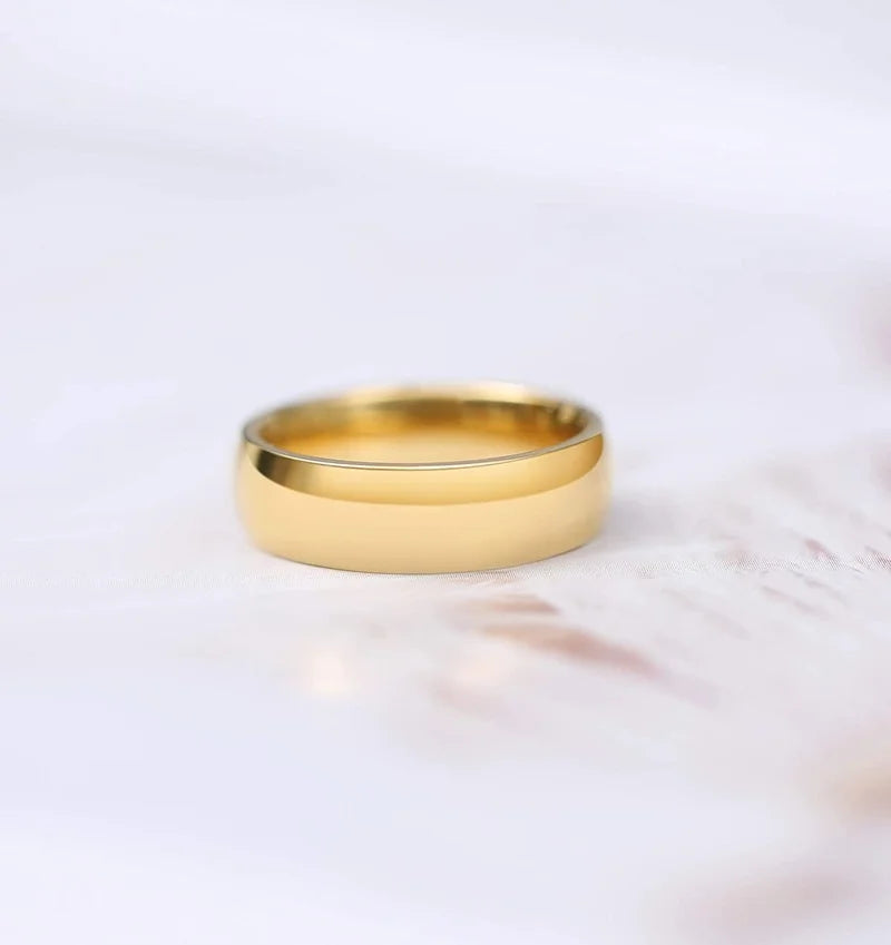 Gold Titanium Ring Men Women