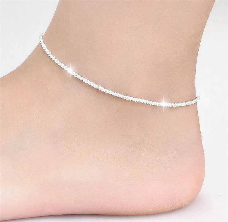 Silver Color Chain Anklets
