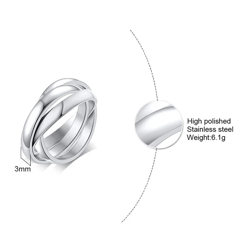 Triple Interlocked Engagement Rings