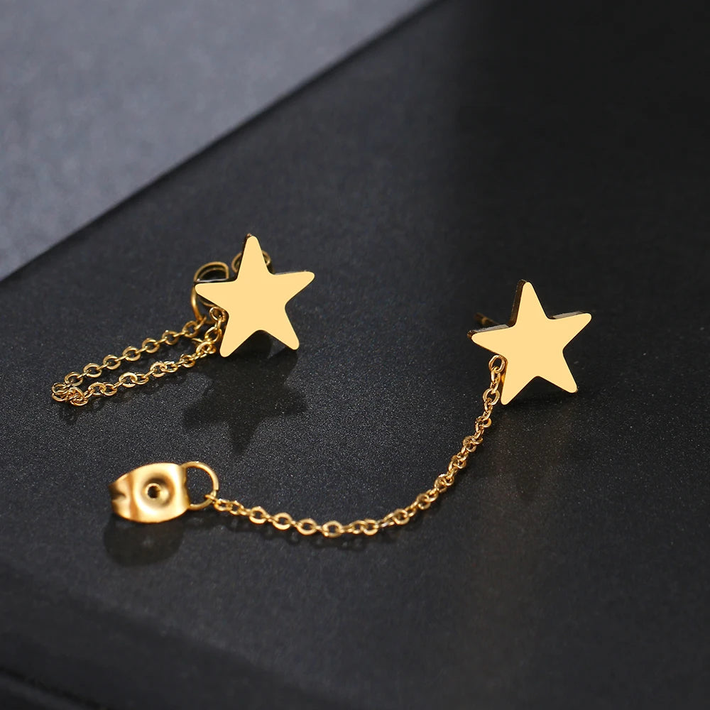 Star Shape Chain Earrings