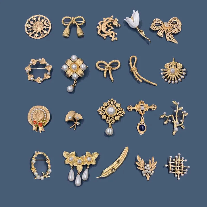 Star Moon Bow Tulip Brooch