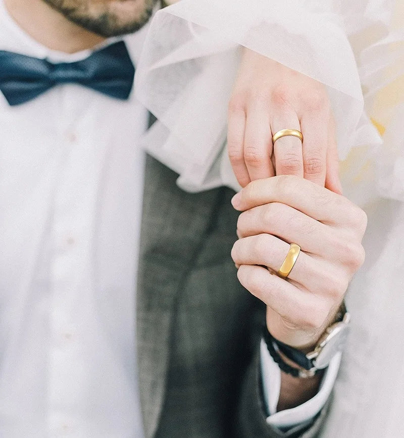 Gold Titanium Ring Men Women