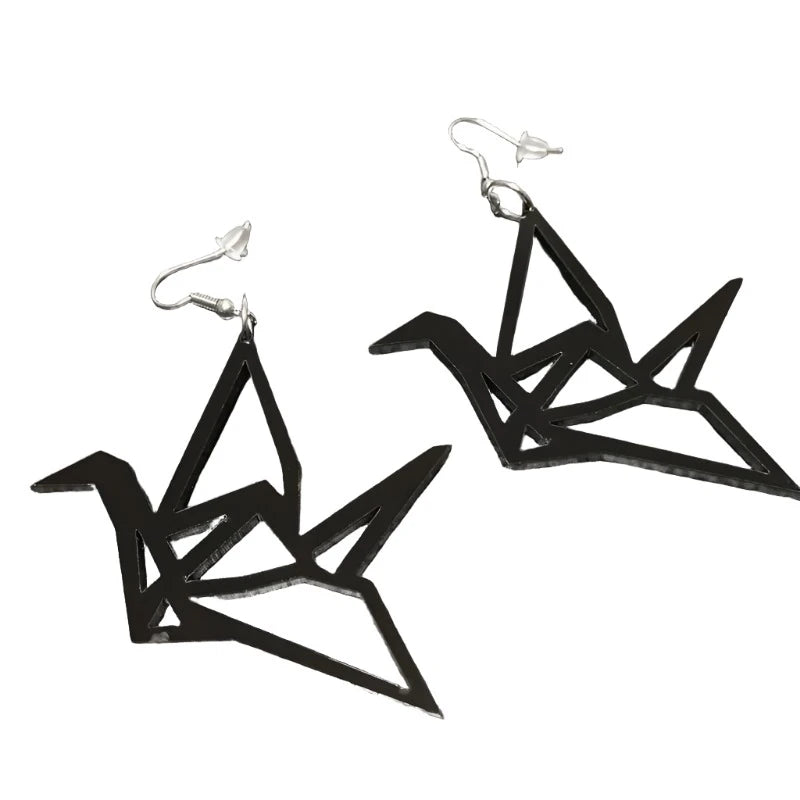 Paper Crane Dangle Earrings