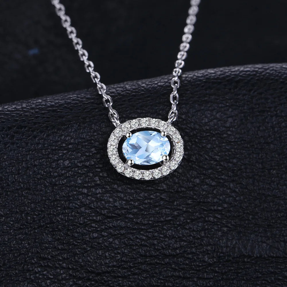 Natural Blue Topaz Necklace
