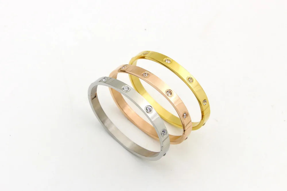 Cubic Golden  Silver Bracelet