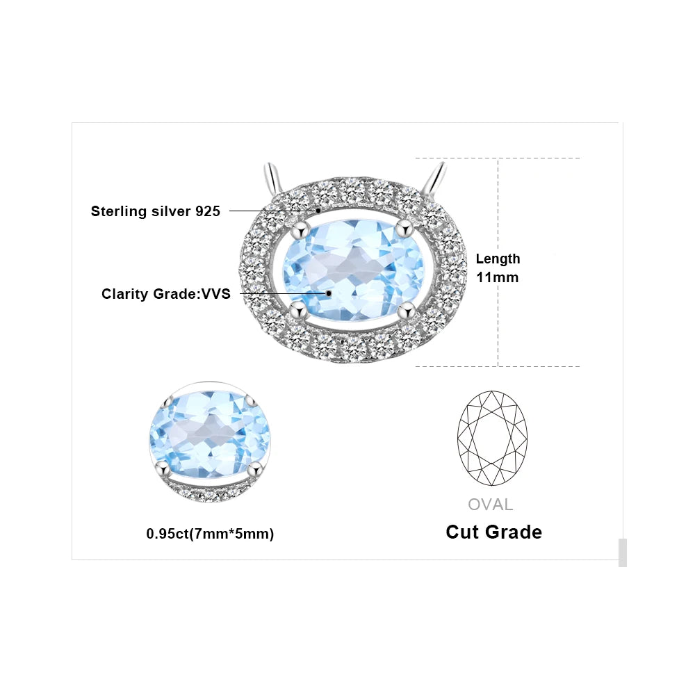 Natural Blue Topaz Necklace