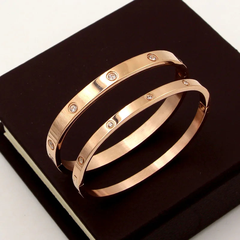 Cubic Golden  Silver Bracelet