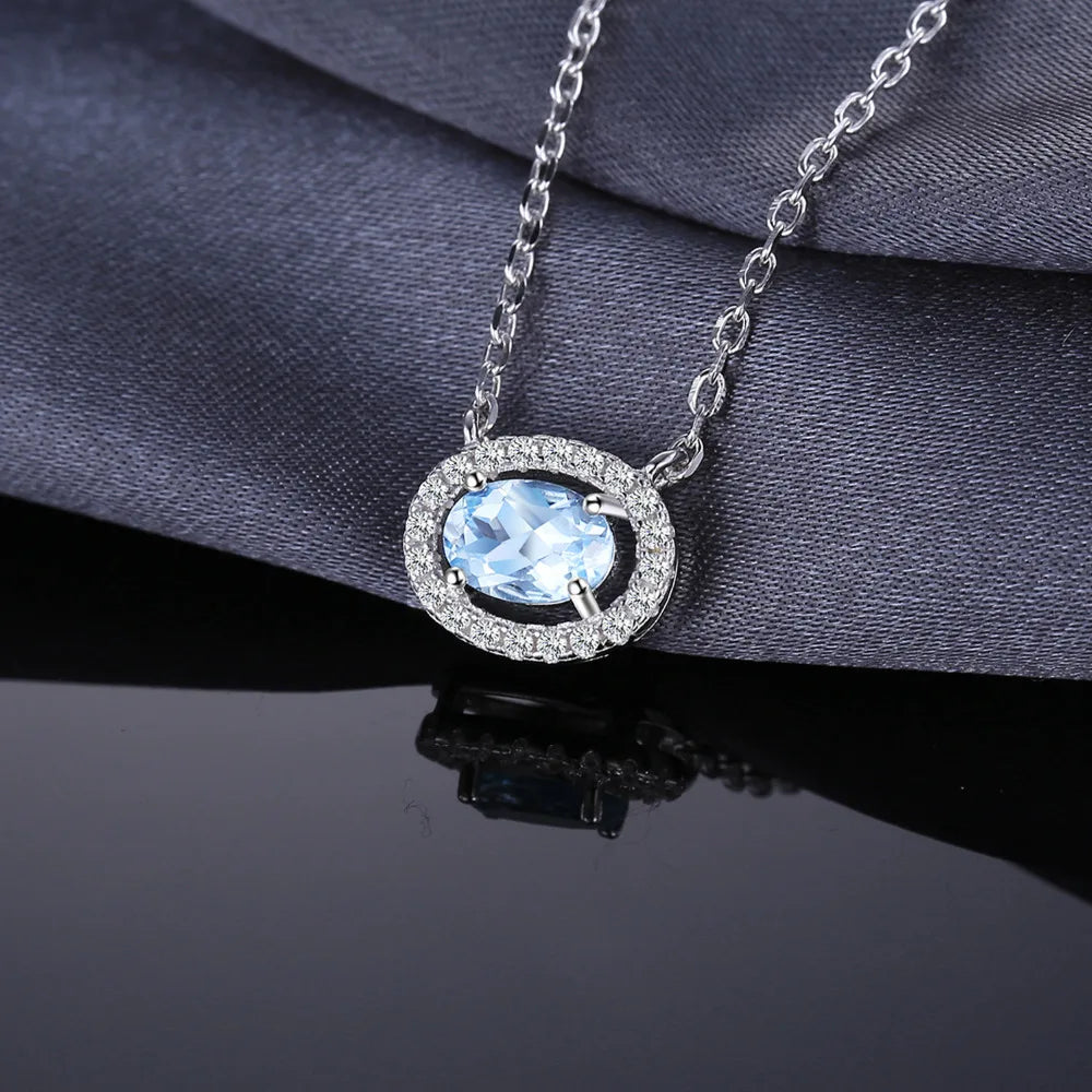 Natural Blue Topaz Necklace