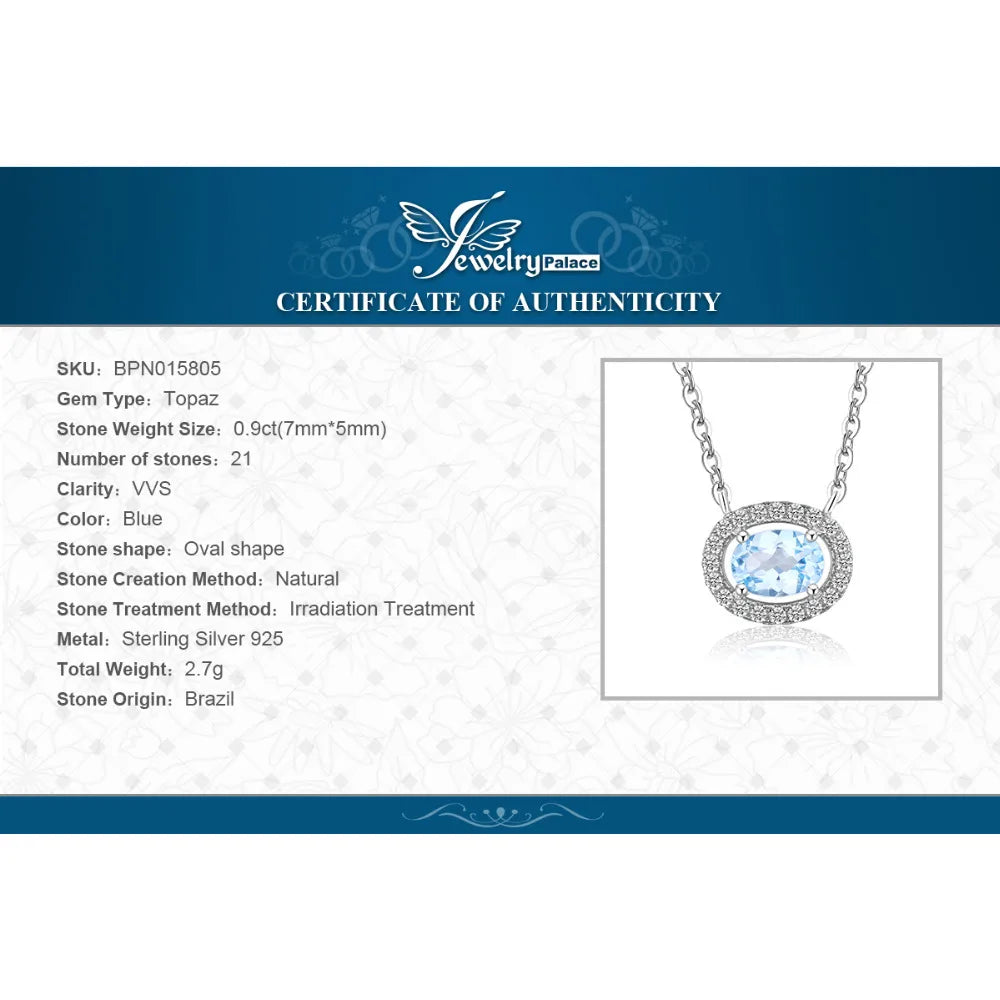 Natural Blue Topaz Necklace
