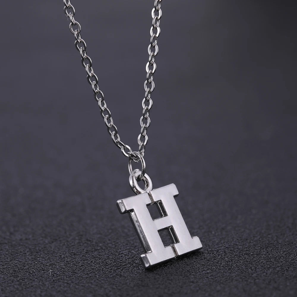 Initial Letter Link Chain Necklace