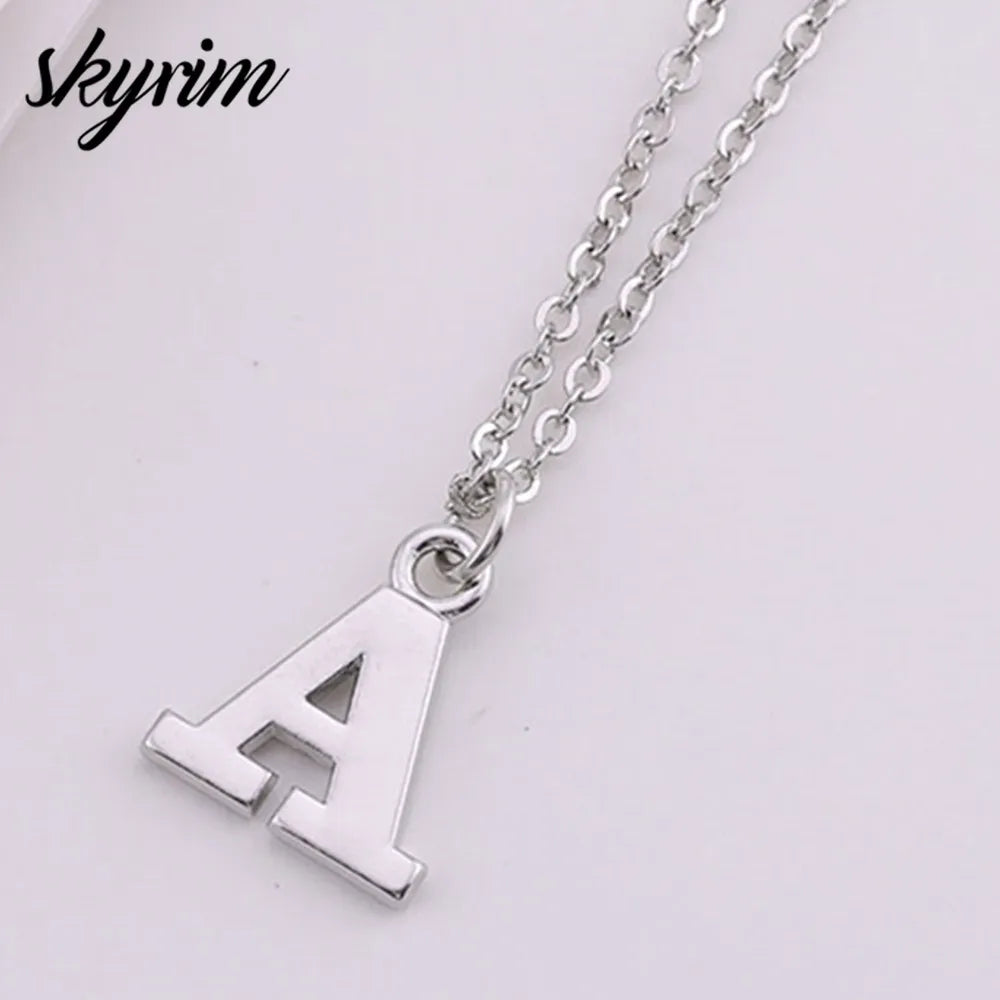 Initial Letter Link Chain Necklace