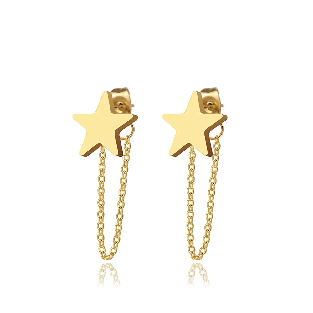 Star Shape Chain Earrings