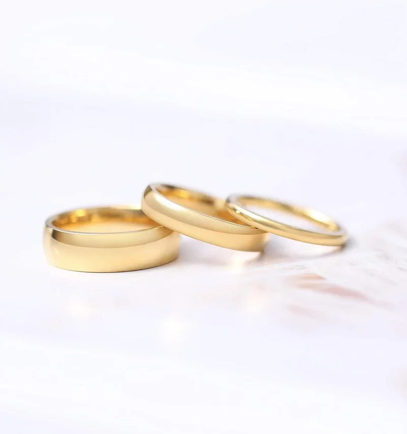 Gold Titanium Ring Men Women