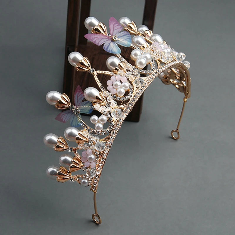 New Royal Pearl Rhinestone Tiara