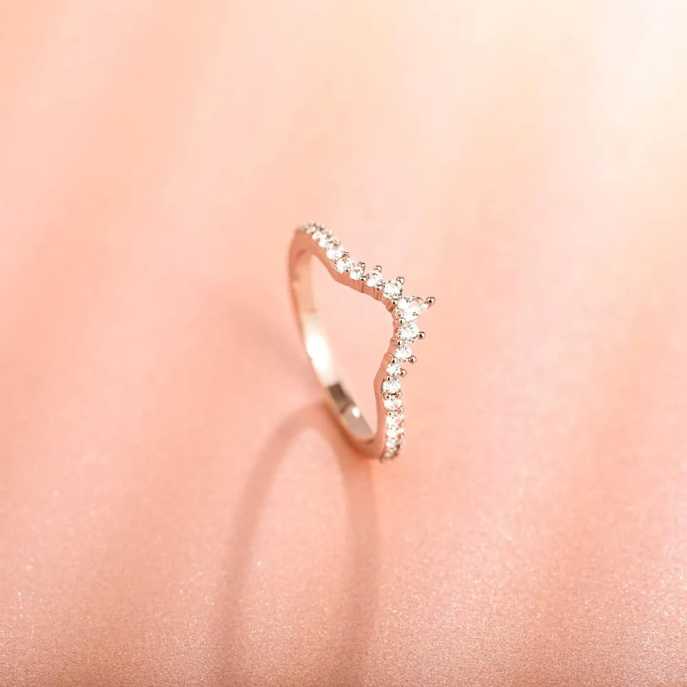 Half Enternity Curved Engagement Rings