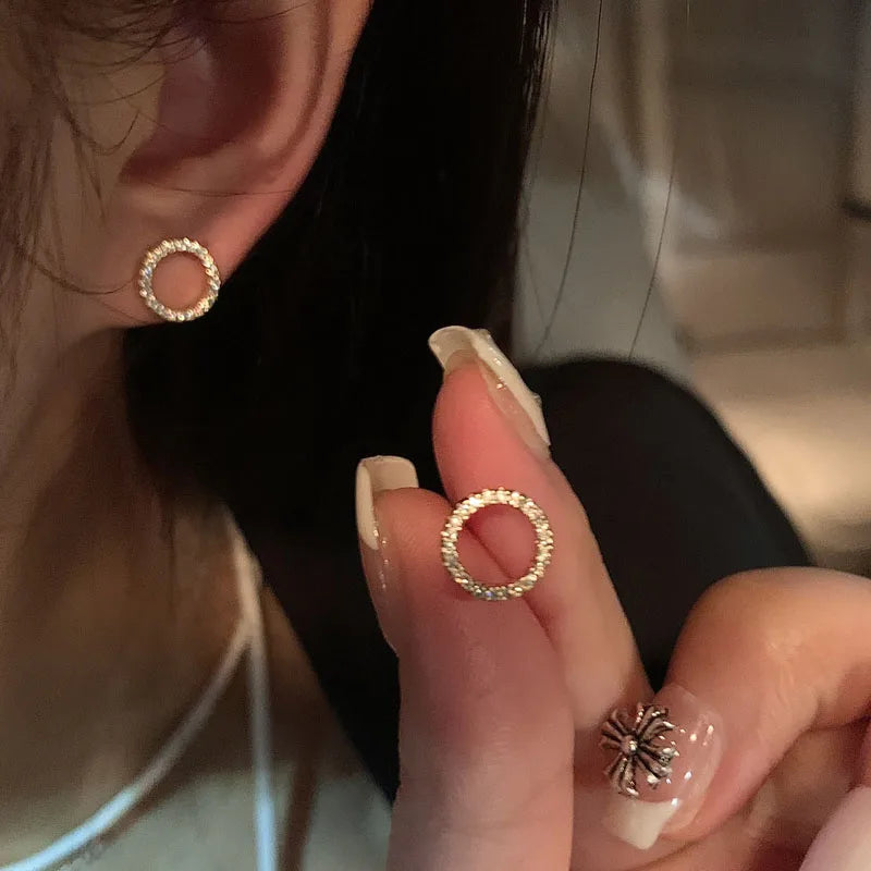 Small Circle Stud Earrings