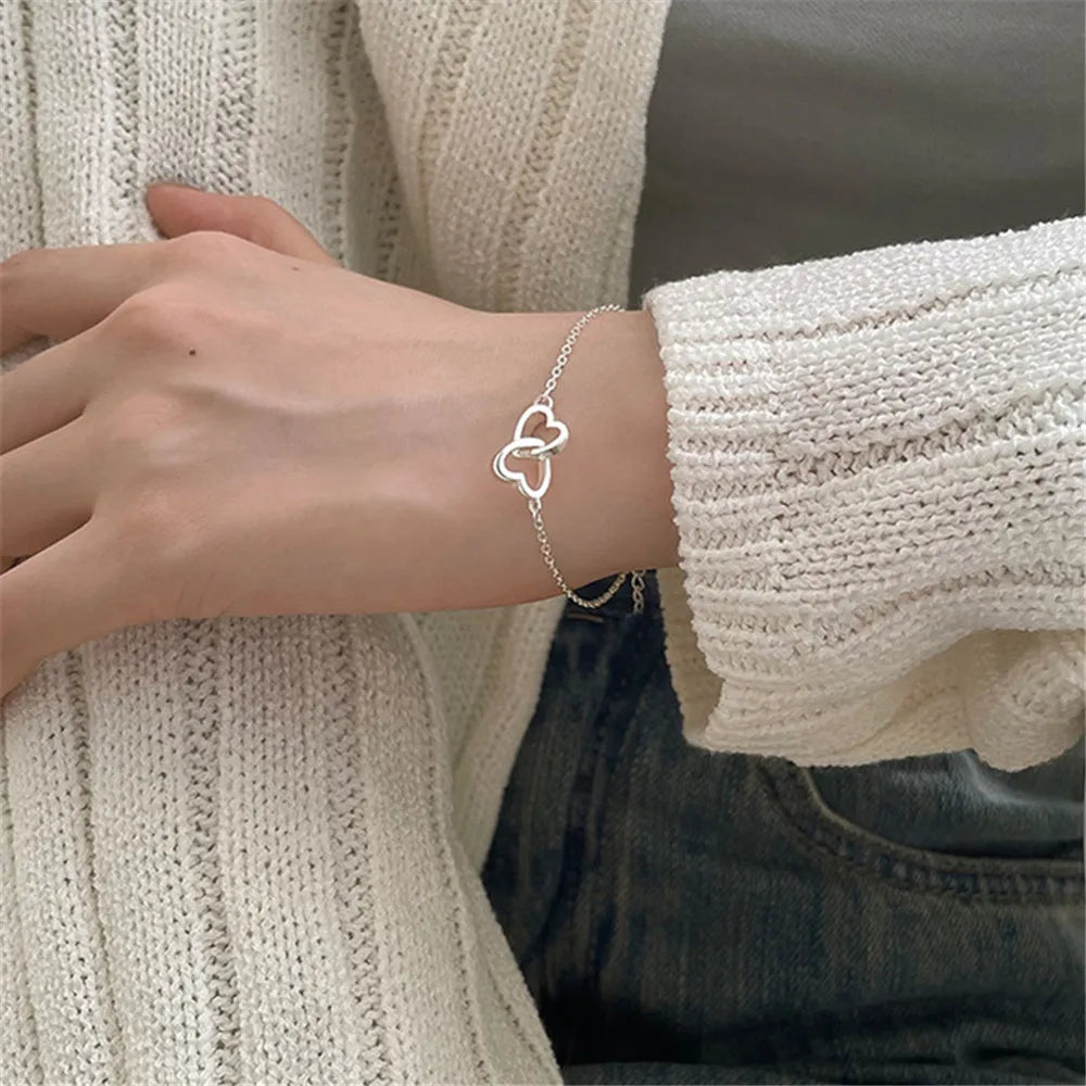 Interlocking Small Hearts Bracelet