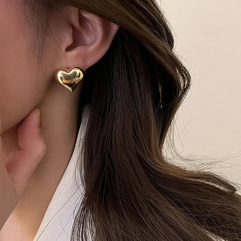 Korean Trend Heart Stud Earrings