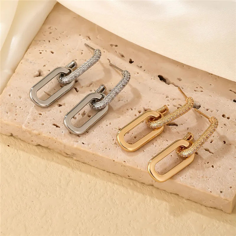 Double Loop Drop Earrings