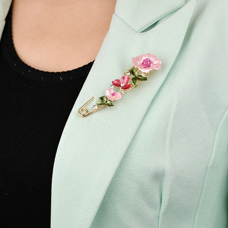 3 Colors Flower Enamel Brooch