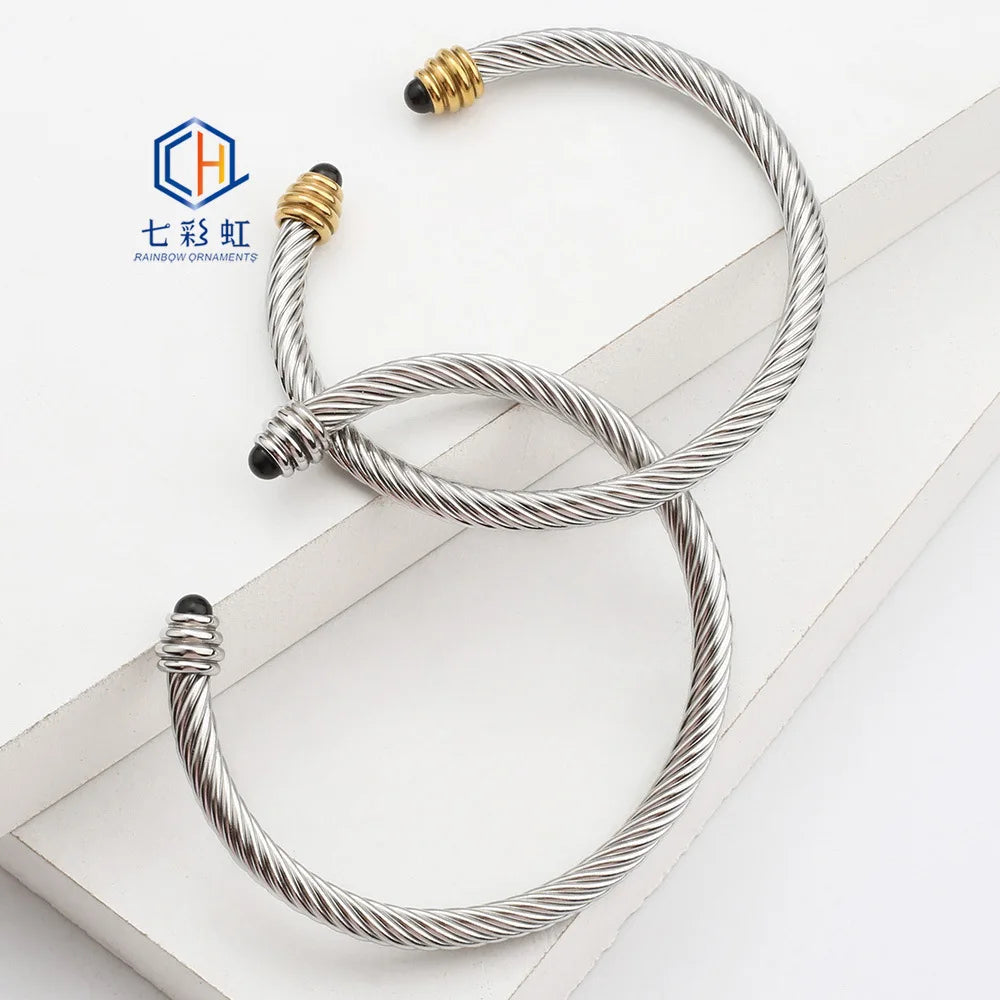 Gemstone Inlaid Bracelet