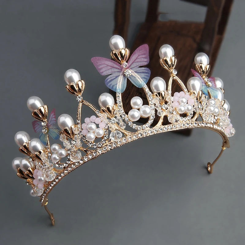 New Royal Pearl Rhinestone Tiara