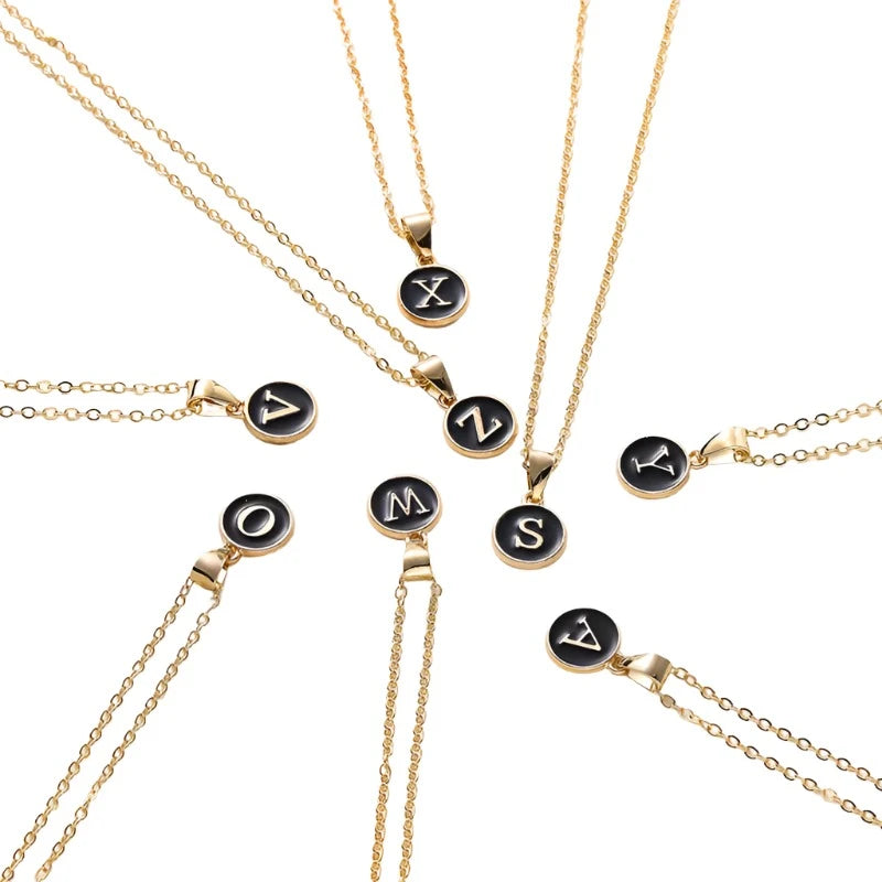 Black Metal English Letter Chain