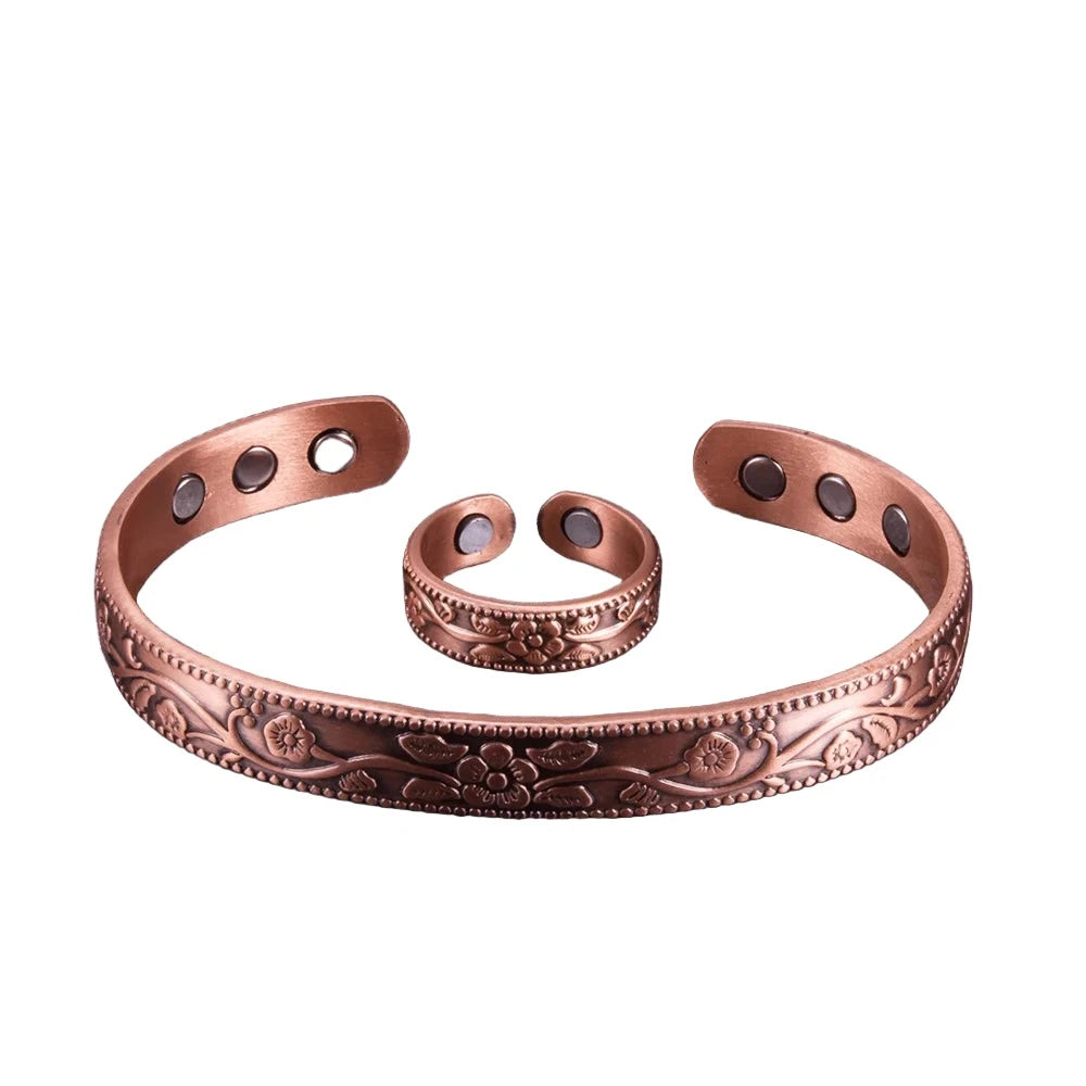 Magnetic Flower Ring And Bracelet