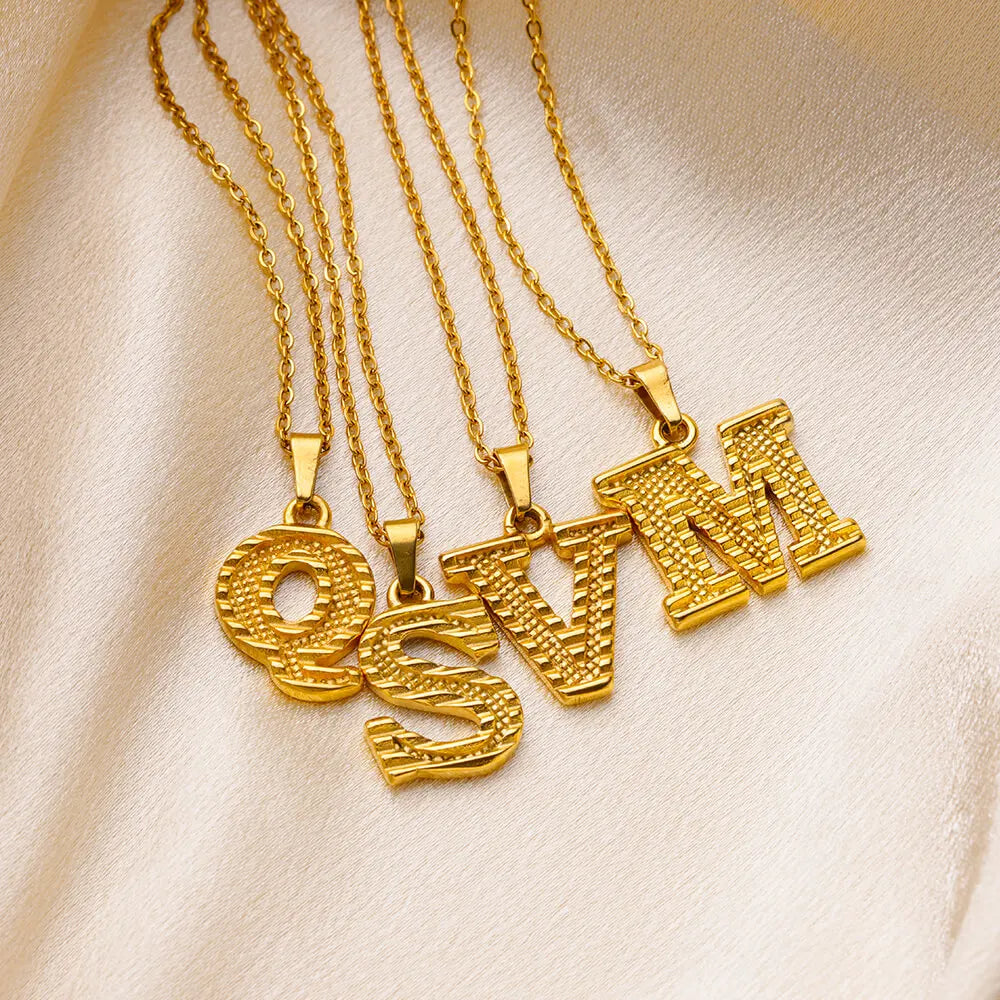 Gold Color Letter Necklace