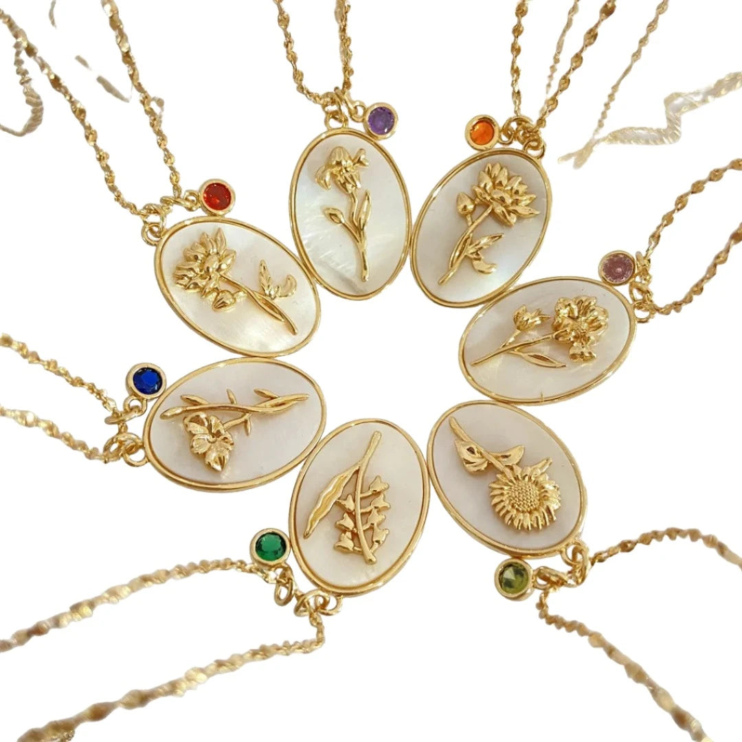 White Shell Flower Necklaces