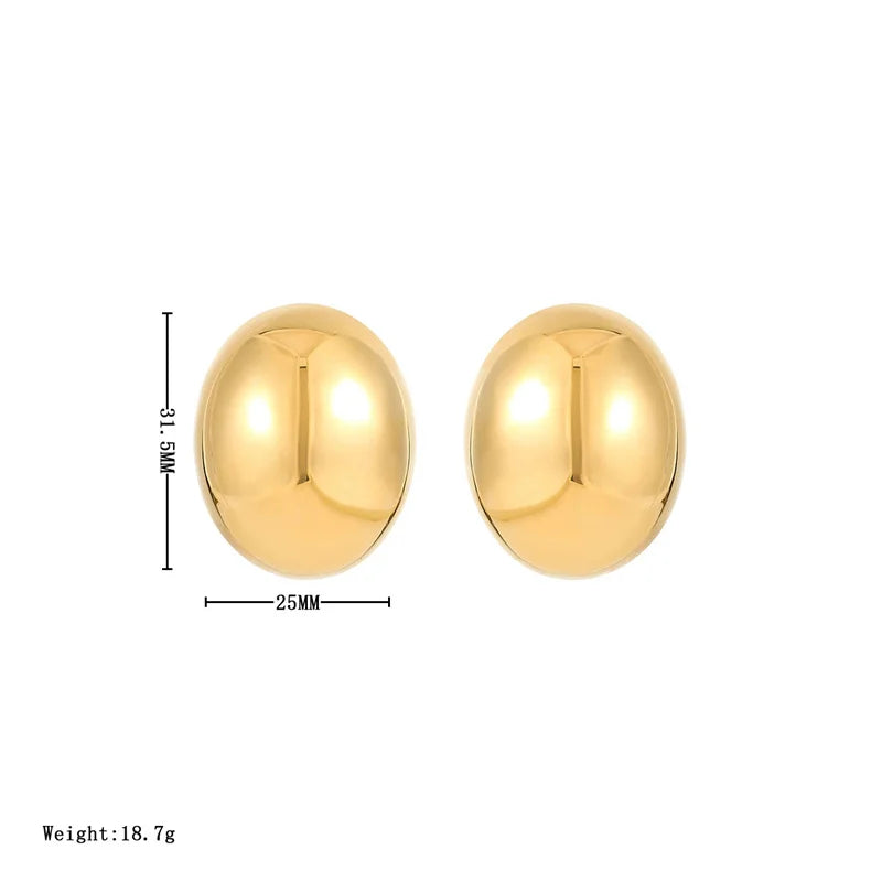 Big Oval Stud Earrings