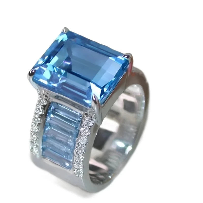 Blue Zircon Opening Ring