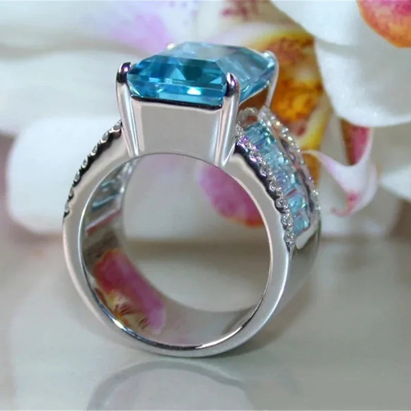 Blue Zircon Opening Ring