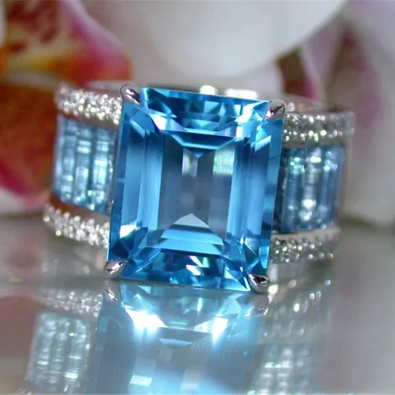 Blue Zircon Opening Ring