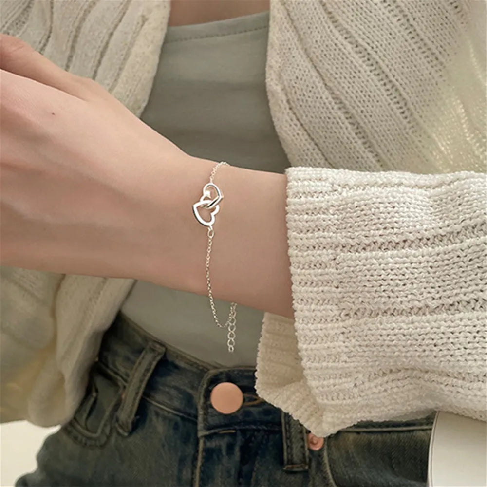 Interlocking Small Hearts Bracelet