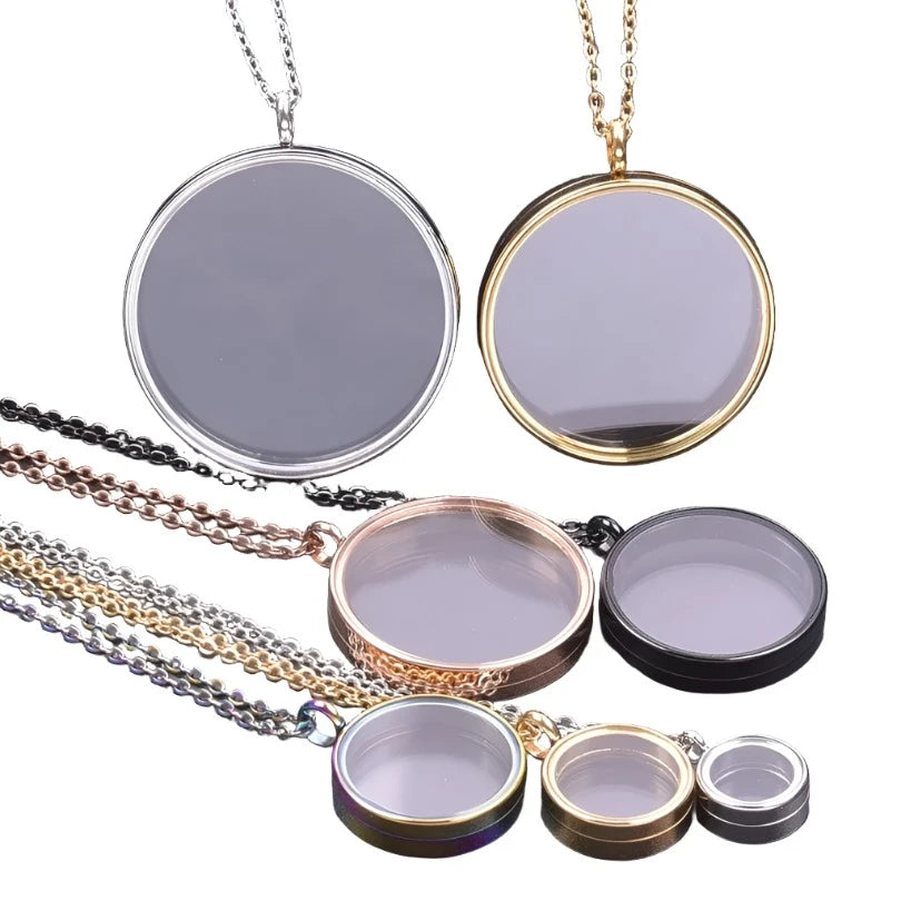 Round Glass Coin Necklace