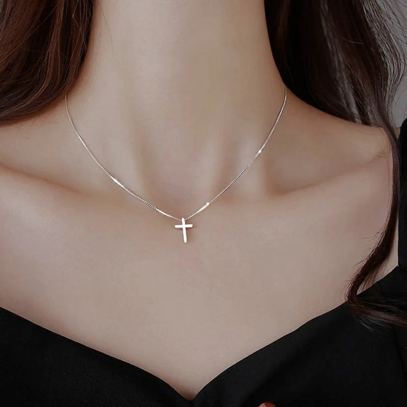 Simple Cross Choker Pendants