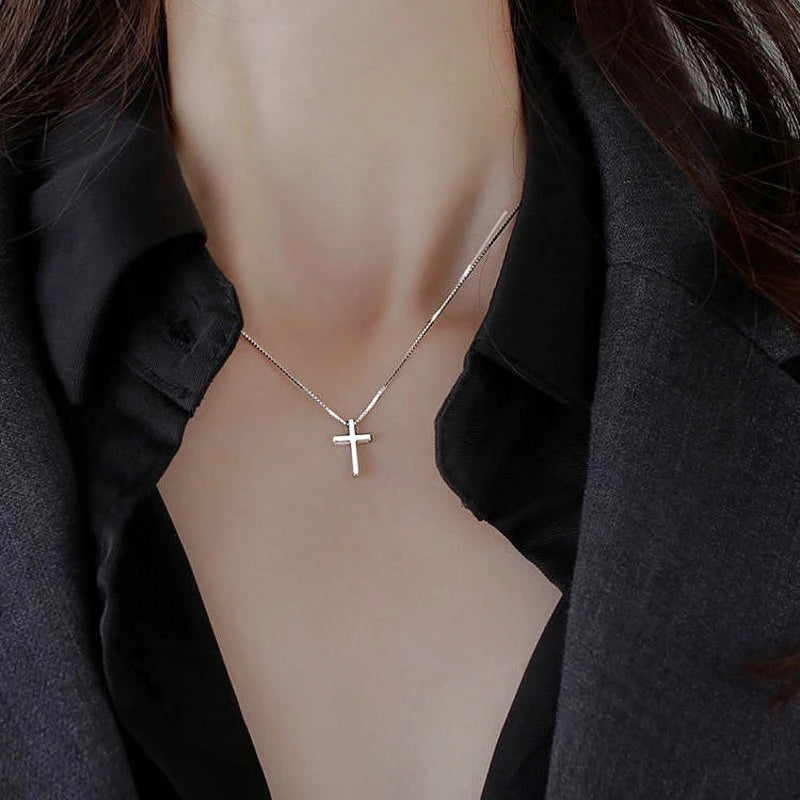 Simple Cross Choker Pendants