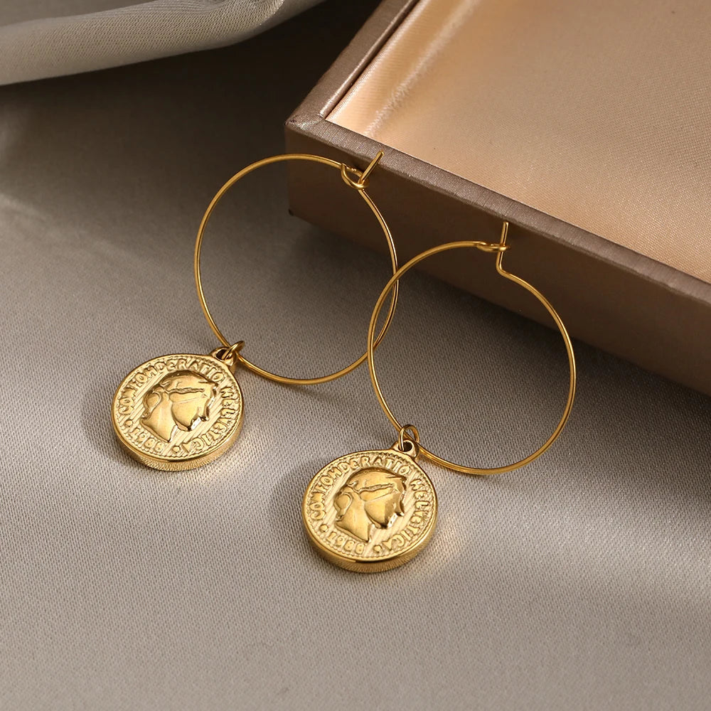 Elegance Coins Queen's Earrings