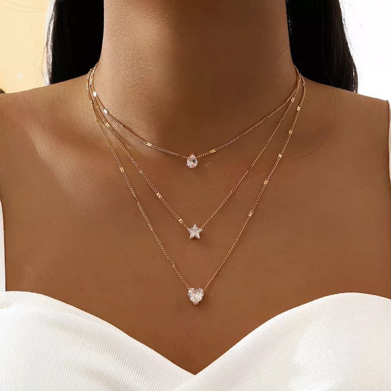 Heart Star Layered Necklace