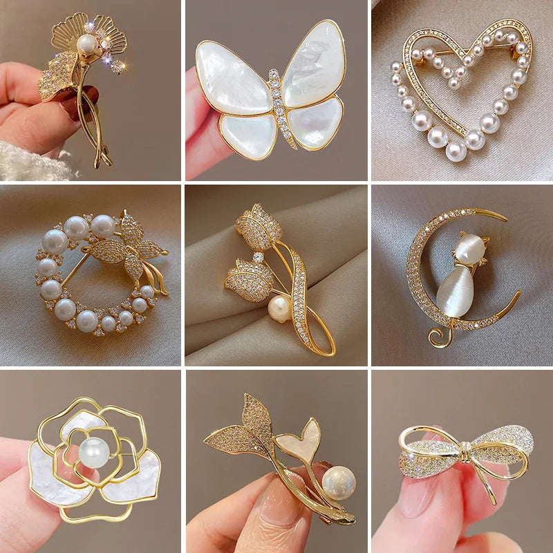 Tulip Flower Golden Brooch
