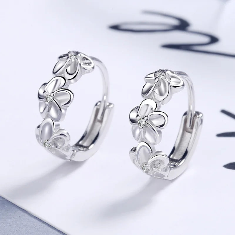 Silver Flower Stud Earrings