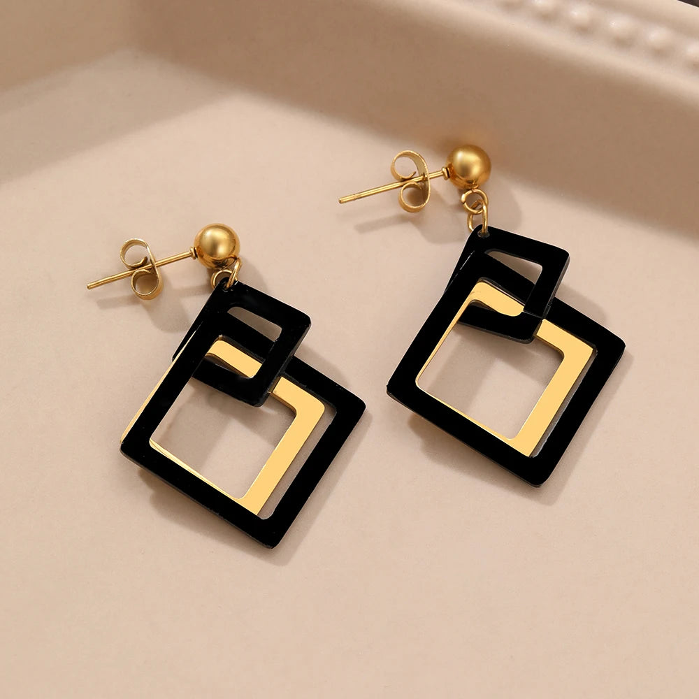 Hollow Square Earring