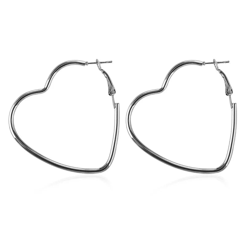 Simple Big Heart Earrings