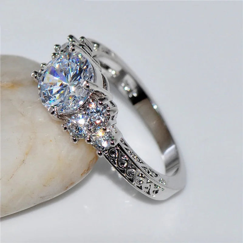 Silver Color Engagement Rings